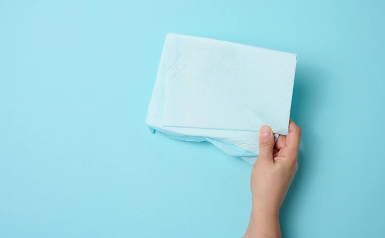 Female hand holds a mask